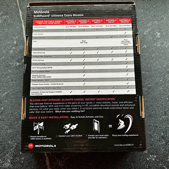 Motorola - Surfboard extreme Cable Modem
Model: SB6141 - Picture 2 of 9